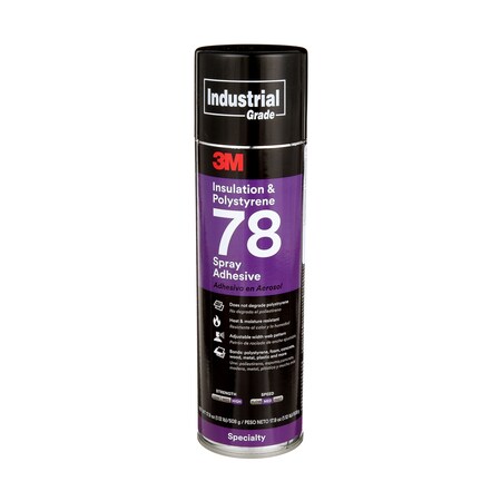 3M Polystyrene Foam Insulation Spray Adhesive 78, Clear, 24 Fl Oz Can (Net Wt 17.9 Oz) 7000046590